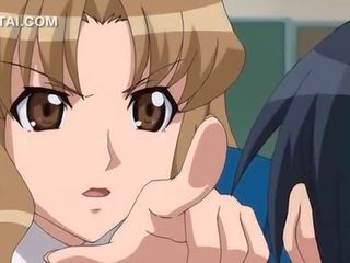Anime school- gangbang met onschuldig tiener vriendin