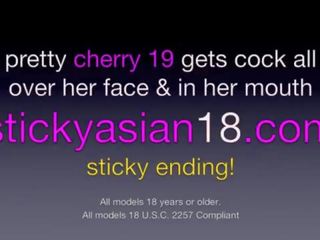 Stickyasian18 Cherry takes putz in her pleasant mouth