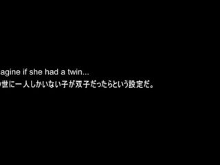 Subtitled יפני קוספליי twin לְהַכפִּיל מציצות מן גן העדן