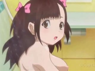 Bathroom anime adult film with innocent teen naked babe
