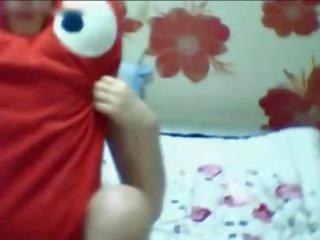 Attractive Korean girlfriend stripping down to panties on webcam