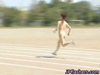 Безкоштовно яв з азіатська дівчинки пробіг a оголена track