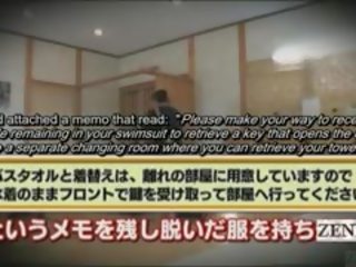 Subtitrate enf public japonez pur costum de baie challenge